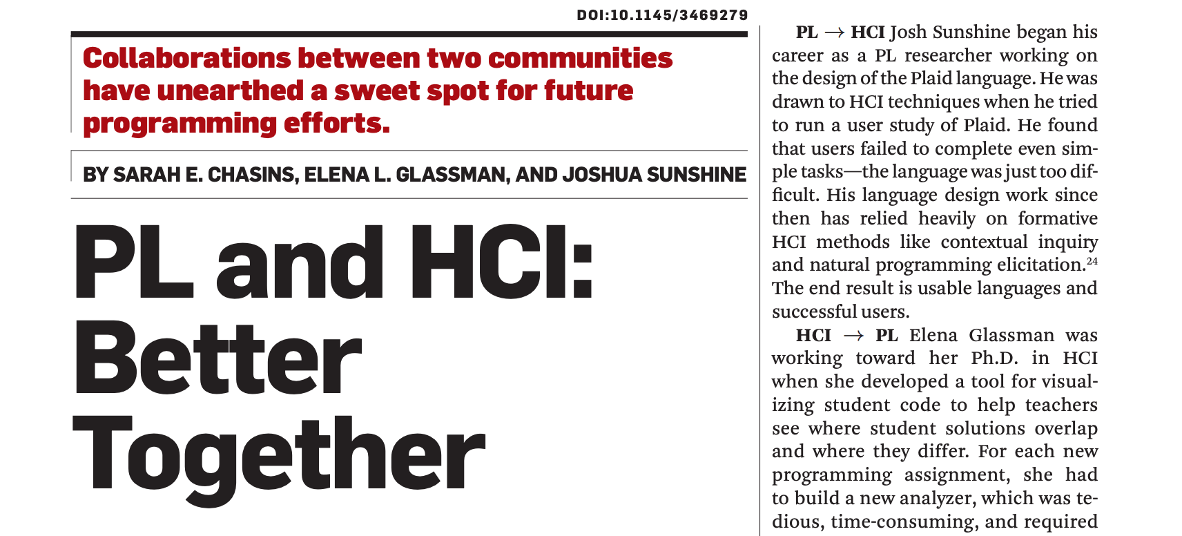 PL and HCI: Better Together
